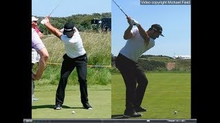 Jon Rahm golf swing  Long Iron faceon amp downtheline July 2017 [upl. by Rebmat]