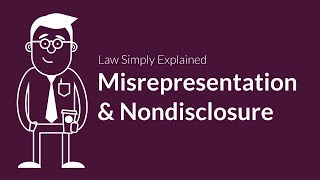 Misrepresentation and Nondisclosure  Contracts  Defenses amp Excuses [upl. by Jurdi]