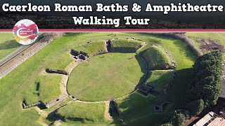 CAERLEON ROMAN BATHS amp AMPHITHEATRE WALES  Walking Tour  Pinned on Places [upl. by Davina]