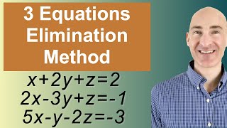 Solving Systems of 3 Equations Elimination [upl. by Eednas80]