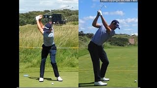 Justin Thomas golf swing  Long Iron faceon amp downtheline July 2017 [upl. by Cathleen]