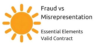 Fraud vs Misrepresentation  Other Essential Elements of a Valid Contract  CA CPT  CS amp CMA [upl. by Mcclenon862]